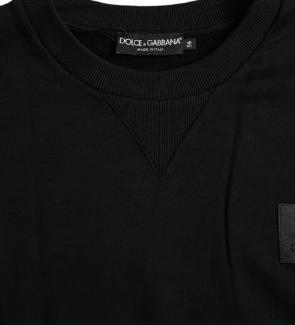 Dolce & Gabbana Black Logo Cotton Long Sleeves Sweatshirt Sweater