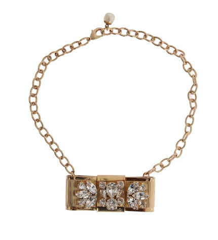 Dolce & Gabbana Elegant Gold Crystal Statement Choker