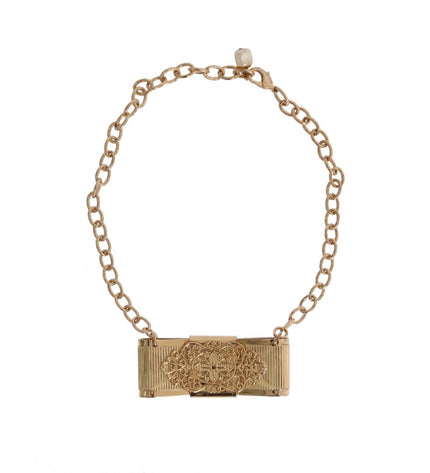 Dolce & Gabbana Elegant Gold Crystal Statement Choker