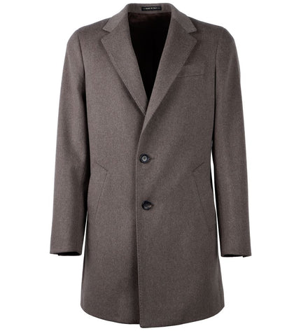 Made in Italy Elegant Virgin Wool Men's Brown Coat