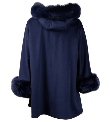 Made in Italy Elegant Virgin Wool Short Coat with Fur Detail