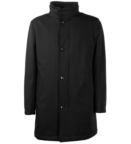 Made in Italy Elegant Virgin Wool Coat with Storm Protection