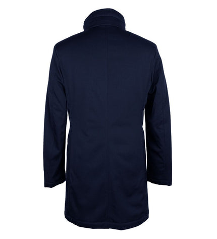 Made in Italy Elegant Blue Virgin Wool Storm System Coat