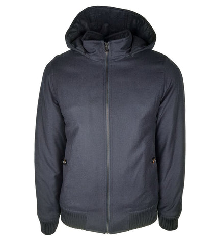 Made in Italy Elegant Wool-Cashmere Men's Jacket with Hood