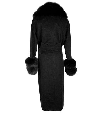 Made in Italy Elegant Virgin Wool Coat with Luxe Fox Fur Trim