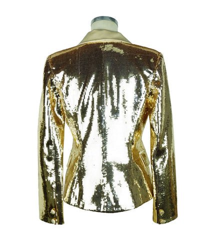 Elisabetta Franchi Chic Sequined Double-Breasted Yellow Jacket