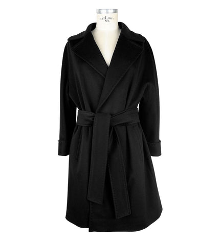 Made in Italy Elegant Black Virgin Wool Women's Coat