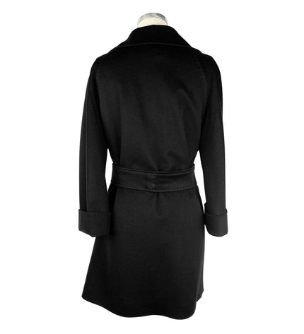 Made in Italy Elegant Black Virgin Wool Women's Coat