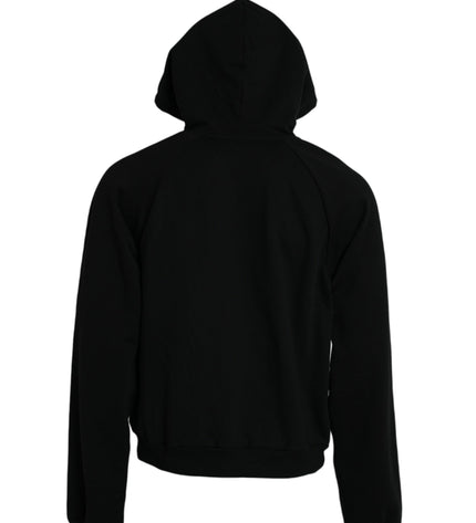 Balenciaga Black Cotton Logo Hooded Pullover Sweatshirt Sweater