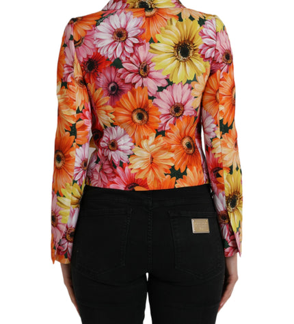 Giacca cappotto blazer in broccato floreale multicolor Dolce &amp; Gabbana