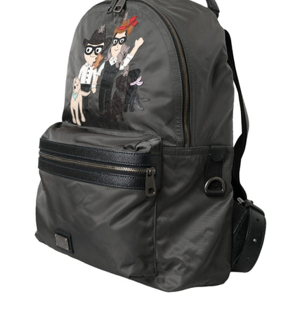 Dolce & Gabbana Dark Gray Nylon #DGFamily Patch Men Backpack Bag