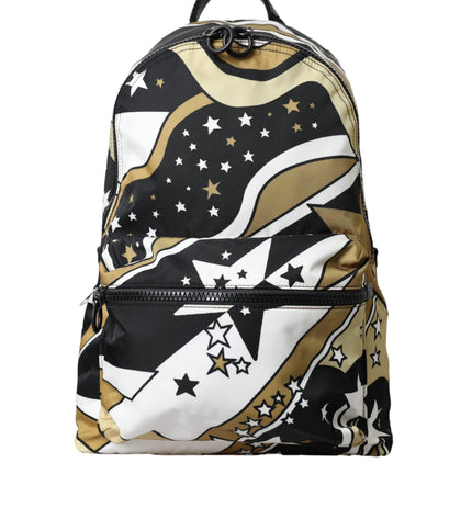 Dolce & Gabbana Multicolor Stripes Stars Nylon Backpack Men Bag