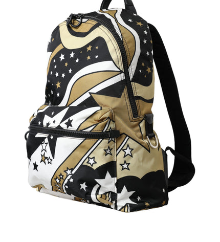 Dolce & Gabbana Multicolor Stripes Stars Nylon Backpack Men Bag