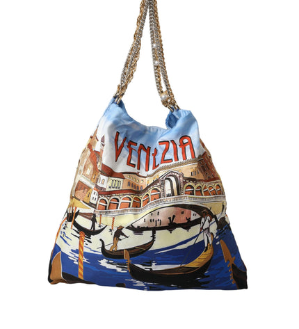 Dolce & Gabbana Multicolor Venezia Canvas Women Shopping Tote Bag