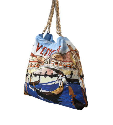 Dolce & Gabbana Multicolor Venezia Canvas Women Shopping Tote Bag