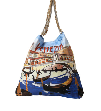 Dolce & Gabbana Multicolor Venezia Canvas Women Shopping Tote Bag