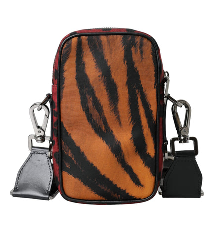 Dolce & Gabbana Multicolor Tiger Print Nylon Logo Cross Body Bag