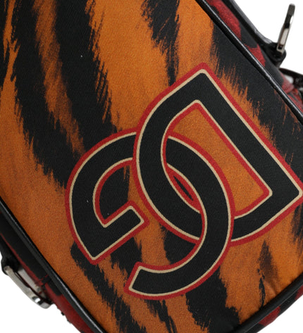 Dolce & Gabbana Multicolor Tiger Print Nylon Logo Cross Body Bag