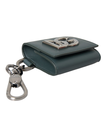 Dolce & Gabbana Green Leather DG Logo Keyring Coin Purse Keyring Wallet