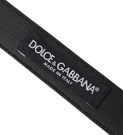 Dolce & Gabbana Brown Leather Silver Metal Buckle Belt Men