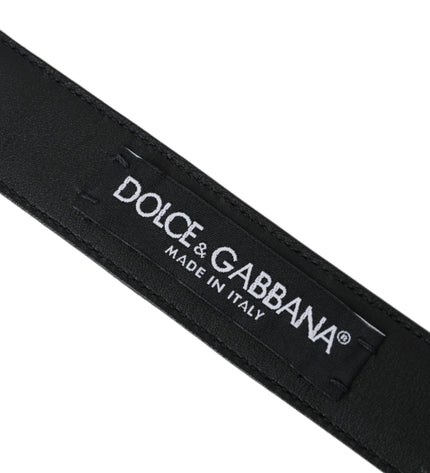 Dolce & Gabbana Dark Brown Perforated Leather Metal Buckle Belt Men