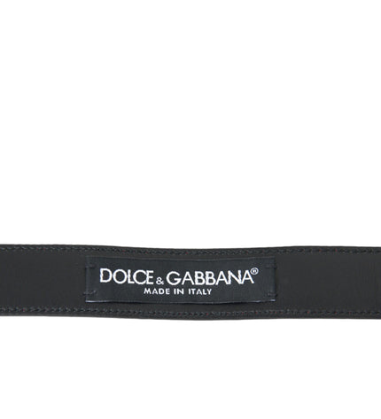 Dolce & Gabbana Red Leather Silver Metal Buckle Belt Men