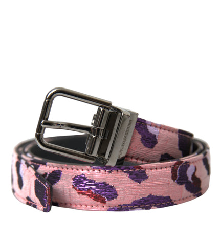 Dolce & Gabbana Multicolor Jacquard Leather Metal Buckle Belt