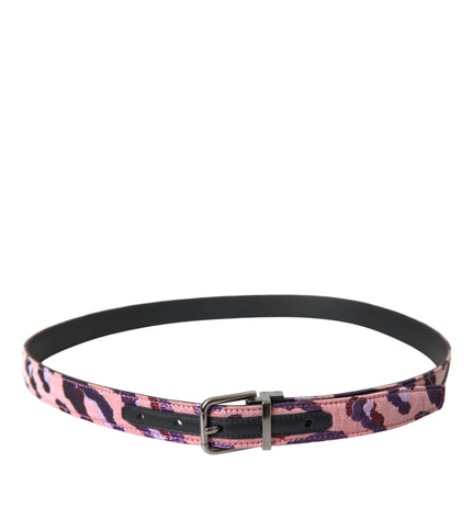 Dolce & Gabbana Multicolor Jacquard Leather Metal Buckle Belt