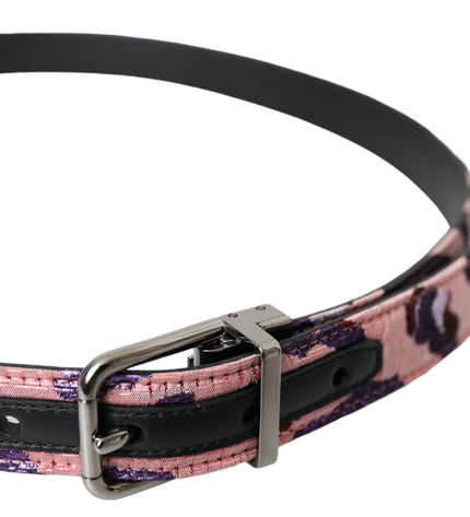 Dolce & Gabbana Multicolor Jacquard Leather Metal Buckle Belt