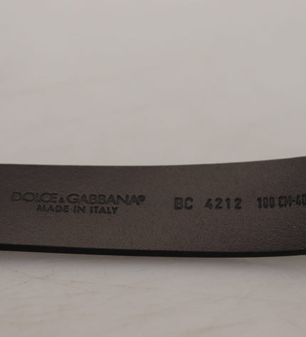 Dolce & Gabbana Black Leather Metal #DG Logo Buckle Belt