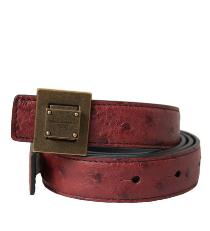 Dolce & Gabbana Brown Leather Square Metal Buckle Belt