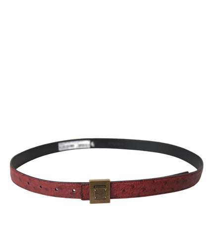 Dolce & Gabbana Brown Leather Square Metal Buckle Belt