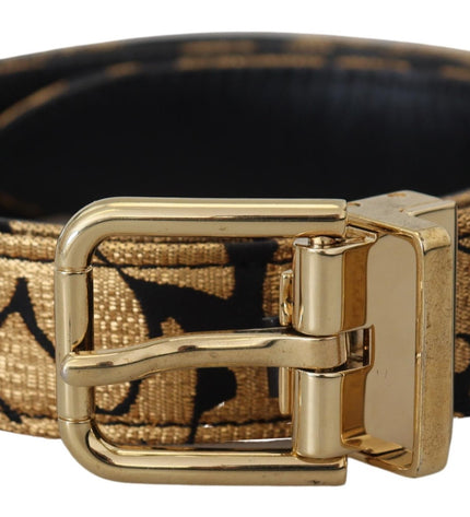 Dolce & Gabbana Multicolor Jacquard Leather Logo Buckle Belt