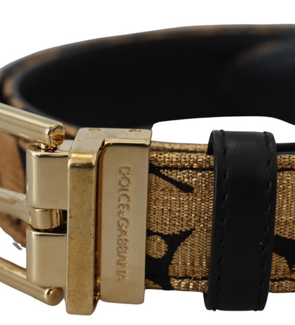 Dolce & Gabbana Multicolor Jacquard Leather Logo Buckle Belt