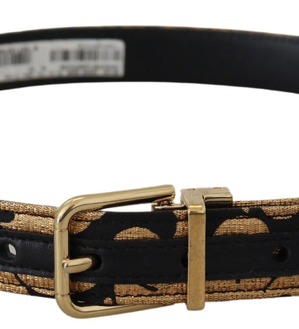 Dolce & Gabbana Multicolor Jacquard Leather Logo Buckle Belt