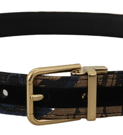 Dolce & Gabbana Multicolor Jacquard Leather Logo Buckle Belt