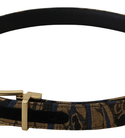 Dolce & Gabbana Multicolor Jacquard Leather Logo Buckle Belt