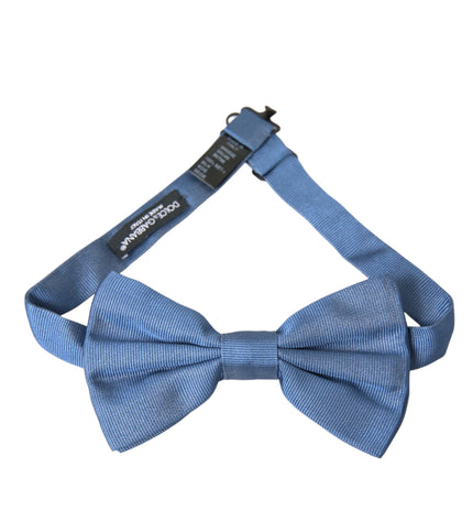 Dolce & Gabbana Blue Silk Adjustable Neck Men Bow Tie