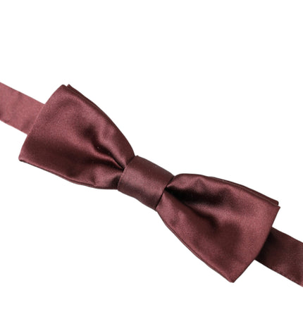 Dolce & Gabbana Brown Silk Adjustable Neck Men Bow Tie