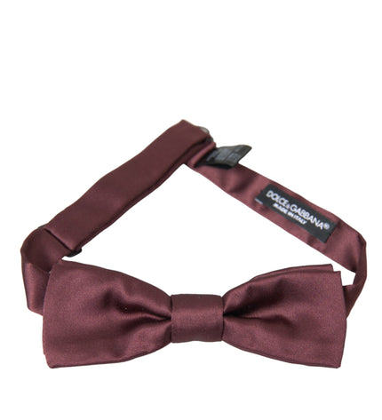 Dolce & Gabbana Brown Silk Adjustable Neck Men Bow Tie