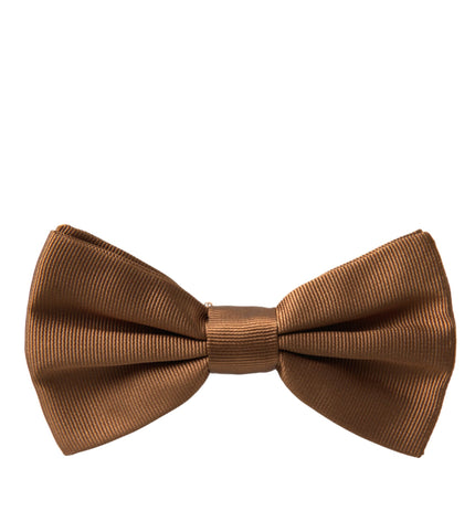 Dolce & Gabbana Brown Silk Adjustable Neck Men Bow Tie