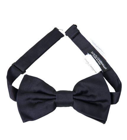 Dolce & Gabbana Dark Blue Silk Adjustable Neck Men Bow Tie