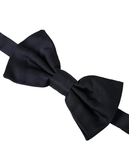 Dolce & Gabbana Dark Blue Silk Adjustable Neck Men Bow Tie