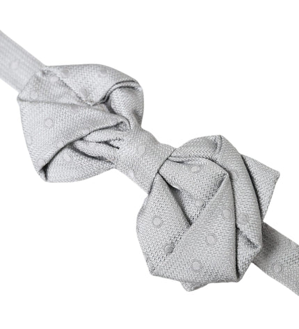 Dolce & Gabbana Gray Silk Adjustable Neck Men Bow Tie