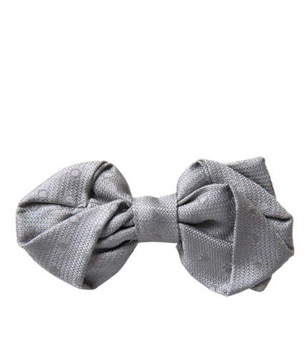 Dolce & Gabbana Gray Silk Adjustable Neck Men Bow Tie