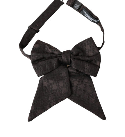 Dolce & Gabbana Brown Ribbon Silk Adjustable Neck Men Bow Tie