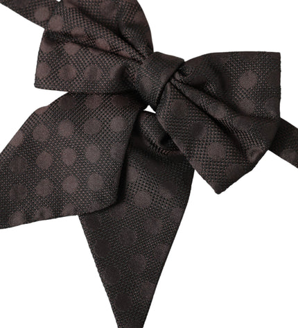 Dolce & Gabbana Brown Ribbon Silk Adjustable Neck Men Bow Tie