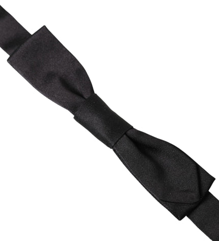 Dolce & Gabbana Black Silk Adjustable Neck Men Bow Tie