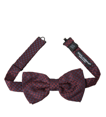 Dolce & Gabbana Maroon Polka Dots Silk Adjustable Neck Bow Tie