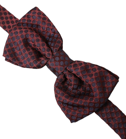 Dolce & Gabbana Maroon Polka Dots Silk Adjustable Neck Bow Tie